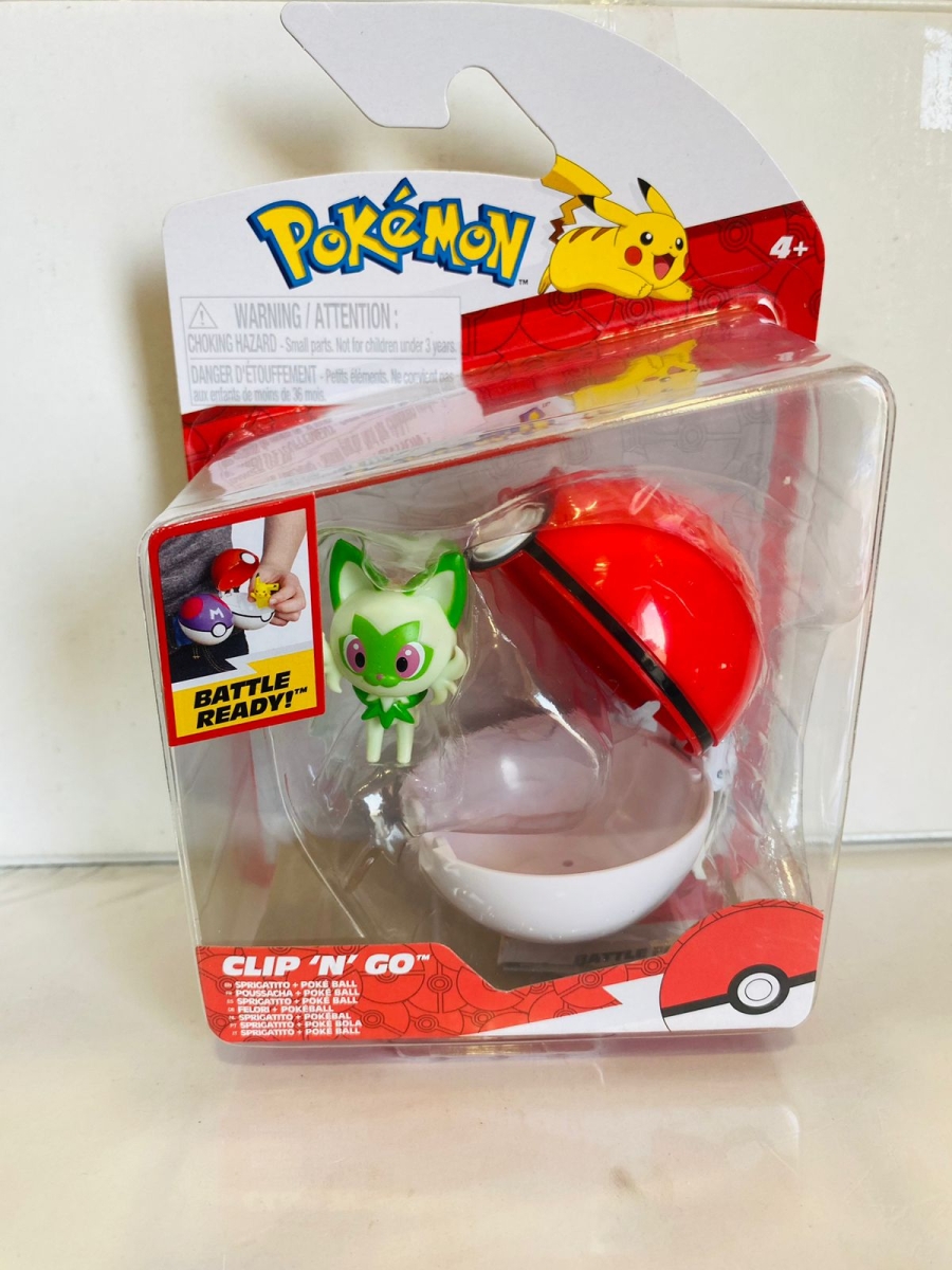 Figura Pokémon - Clip 'N' Go - Poke Ball - Sprigatito