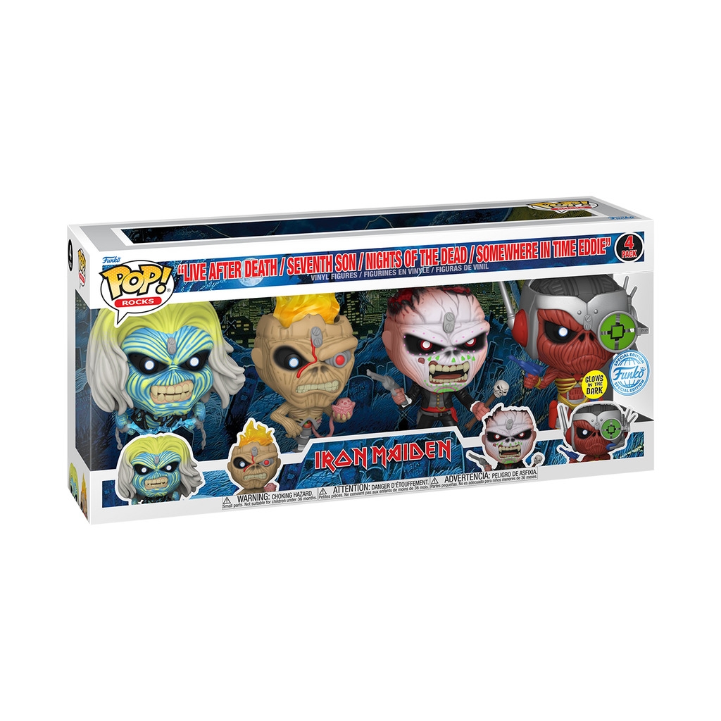 Funko Pop Rocks Iron Maiden 4 Pack Glow Ae Exclusive