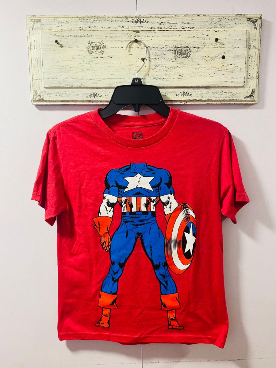 Polera Capitan America para niño color rojo 