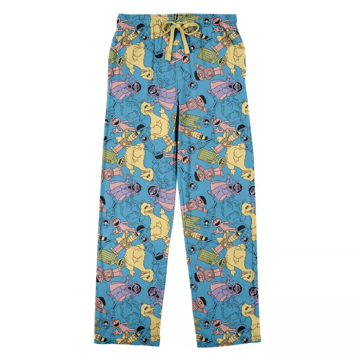 Pantalones de pijama para hombre de color azul con diseño de personajes de plaza Sésamo AOP