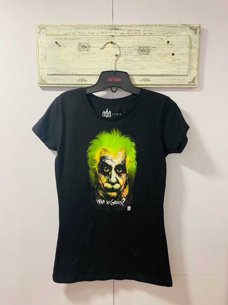 Polera Albert Einstein para dama color negro