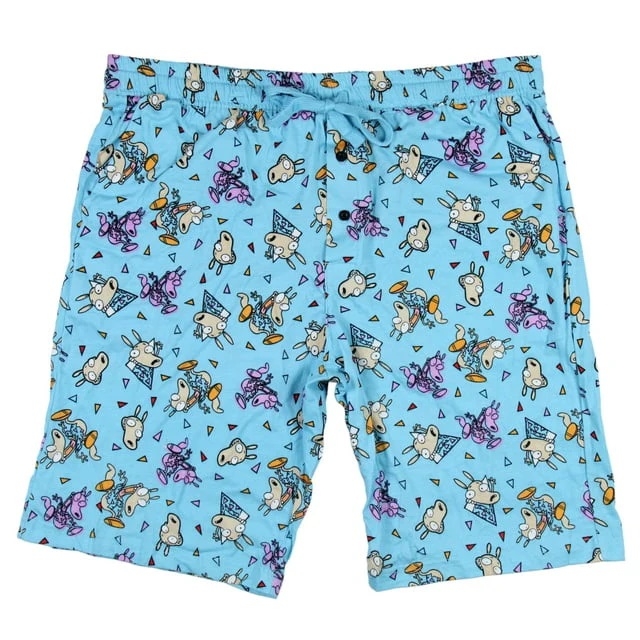 Bioworld Nickelodeon Rewind Rocko's Modern Life Lounge - Pantalones cortos para dormir para hombre