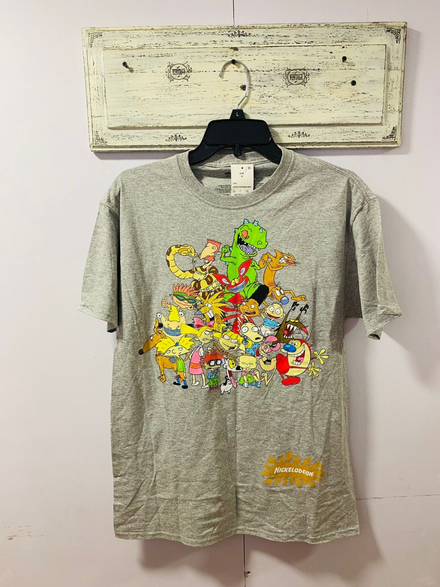 Polera Unisex Nickelodeon 90' color gris