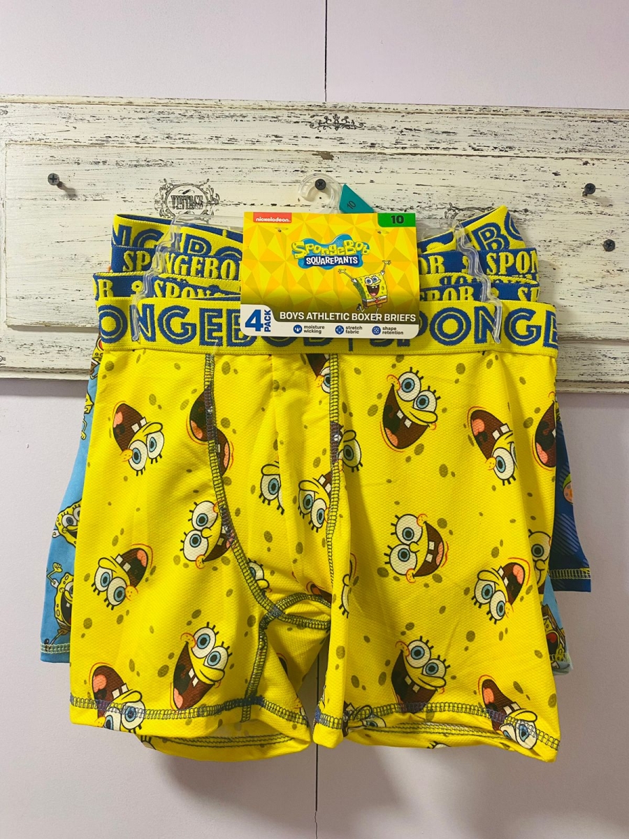 Boxer Bob Esponja para niño pack por 4