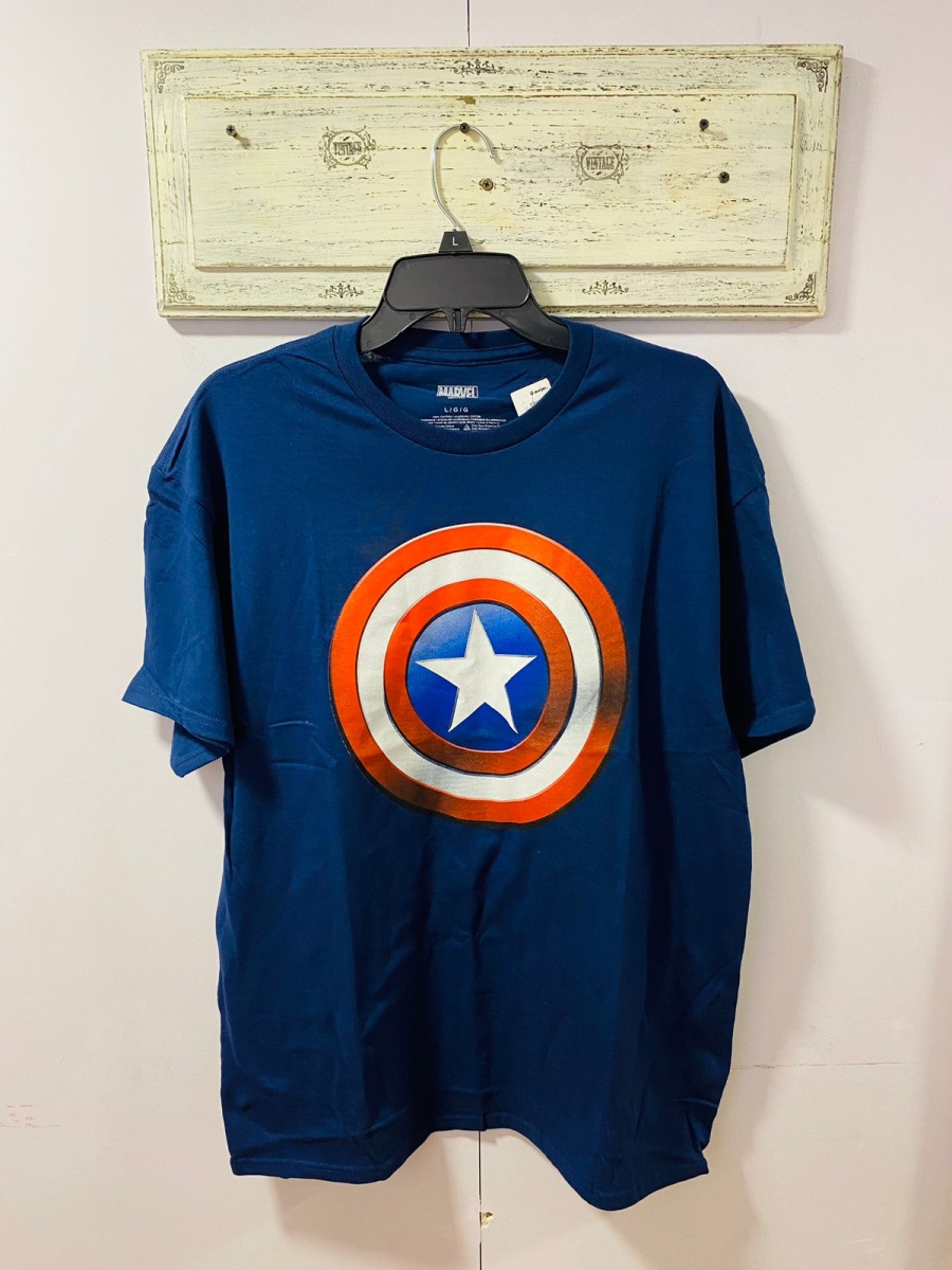 Polera Capitan America para hombre color azul oscuro