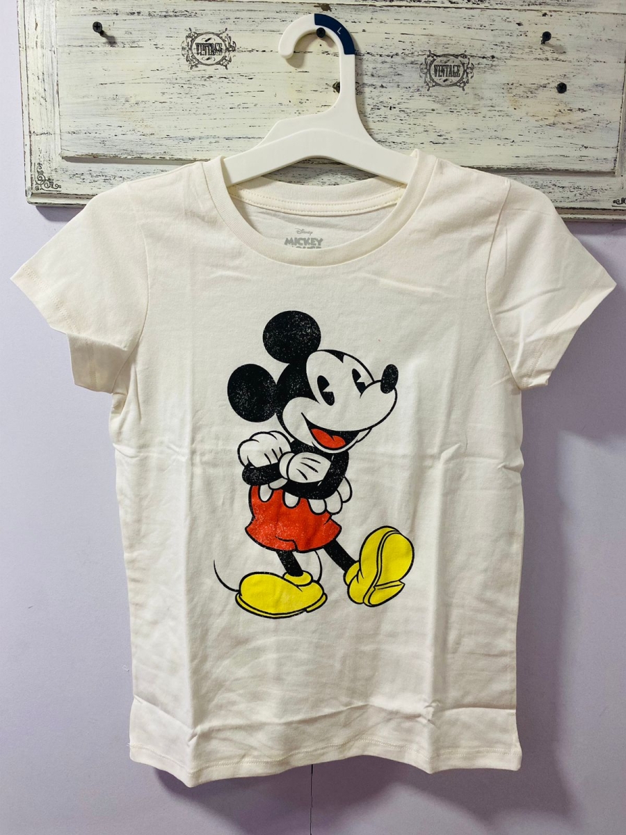 Polera Niña Mickey Mouse color blanca 