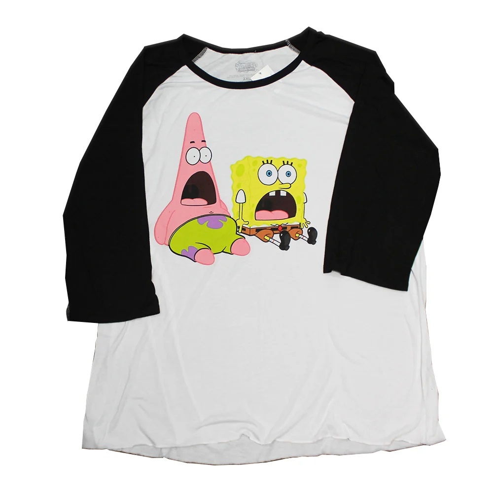 Polera Dama de Bob Esponja y Patricio  manga 3/4 