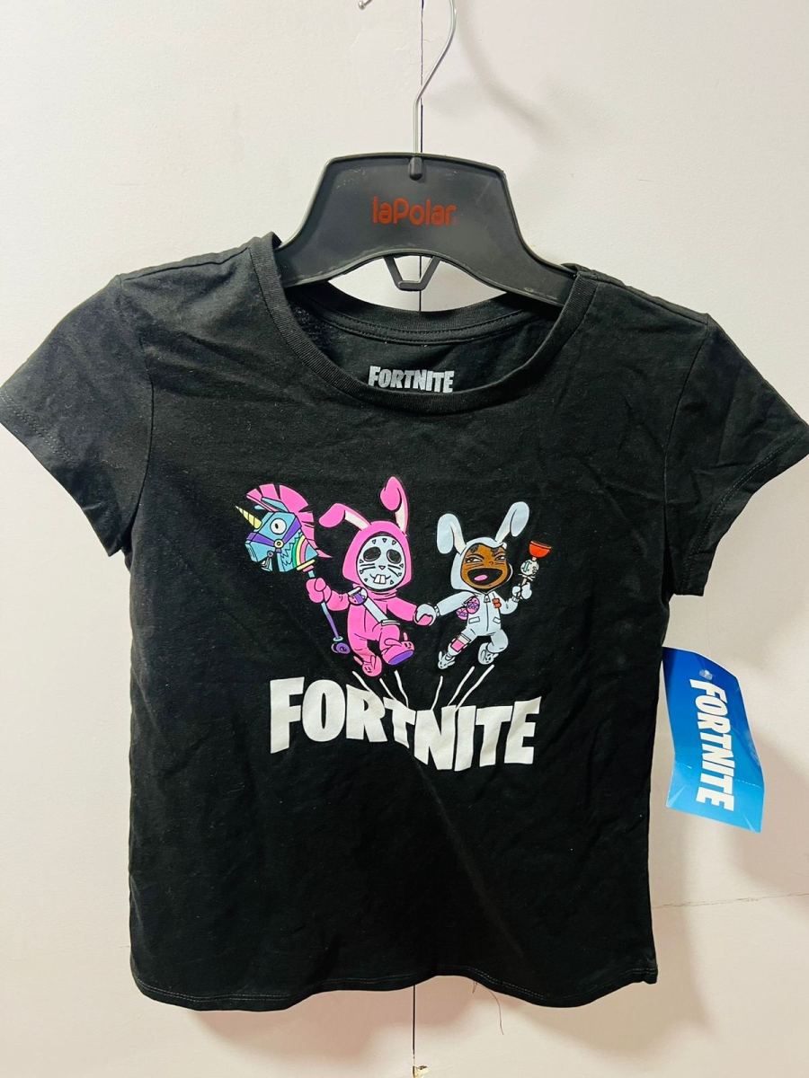 Polera Fortnite para niña color negro